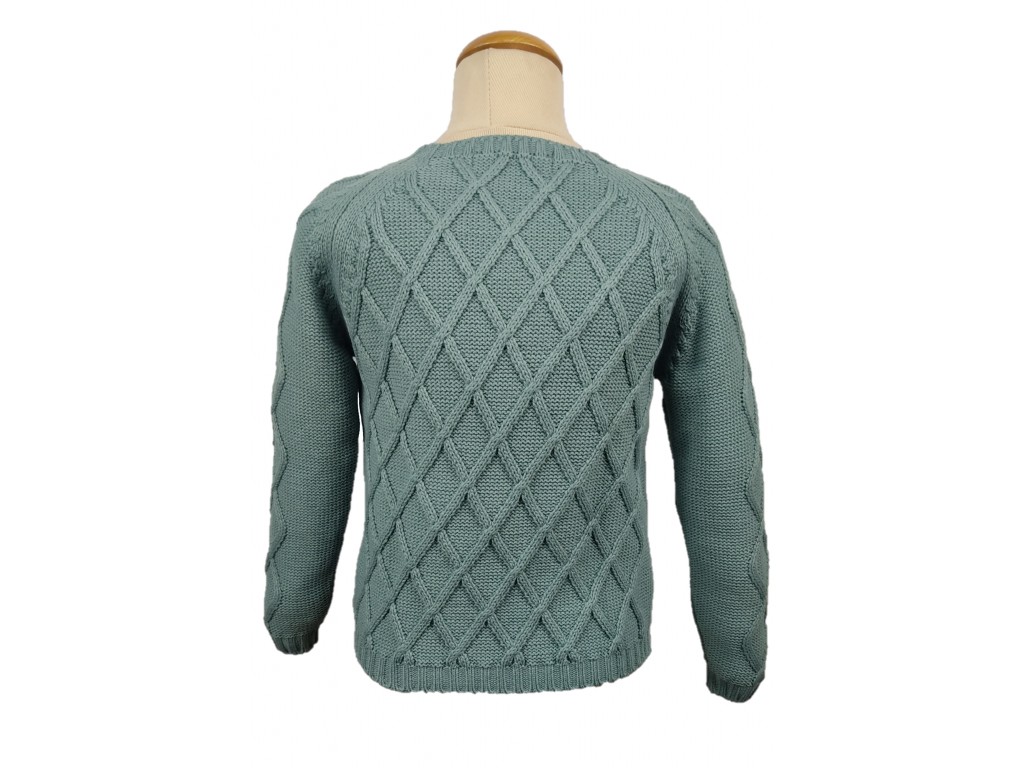 Jersey de rombo para niño color turquesa