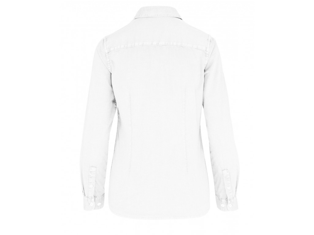 Camisa algodón mujer, color blanco efecto lavado