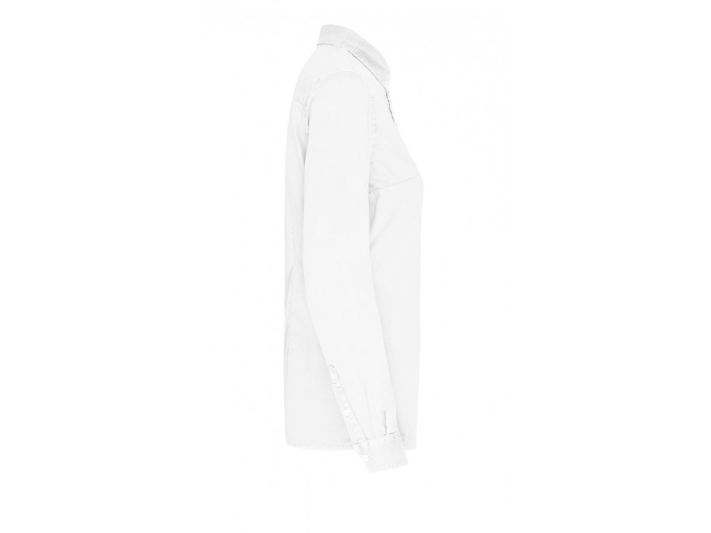 Camisa algodón mujer, color blanco efecto lavado