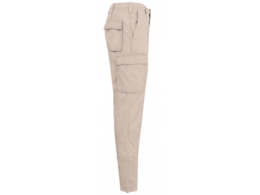 Pantalón cargo algodón beige