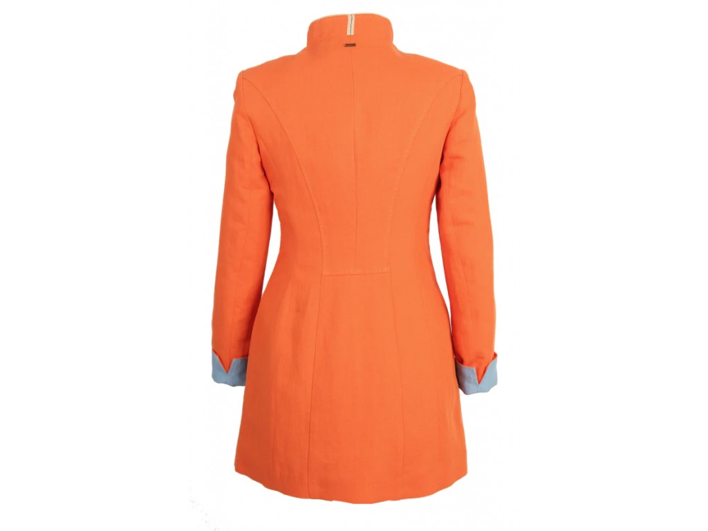 Levita lino y algodón mujer color naranja