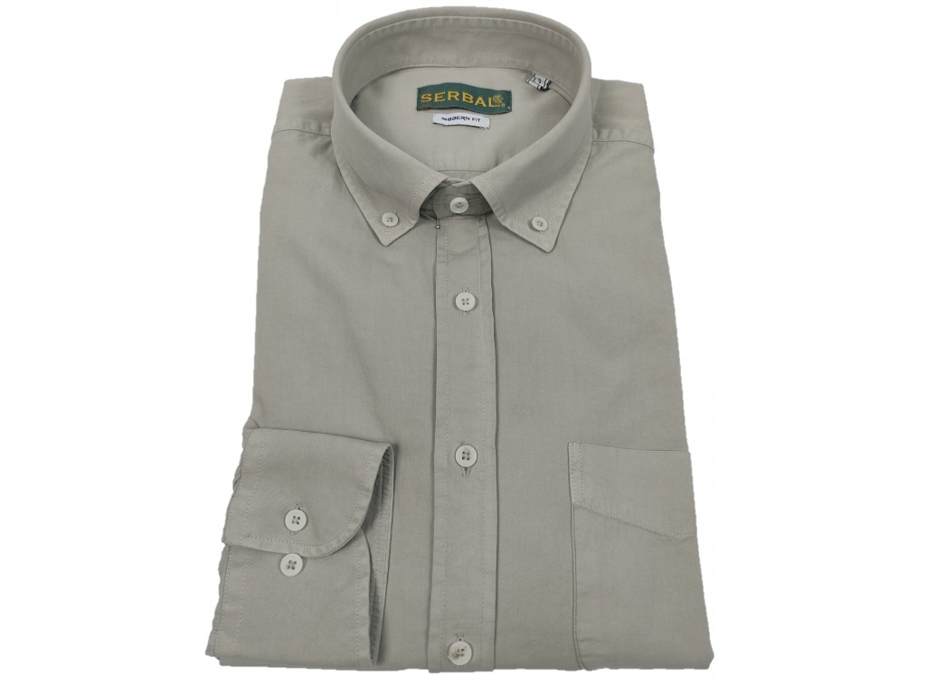 Camisa de hombre en algodón color gris