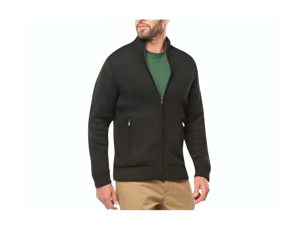 Cárdigan con forro polar verde