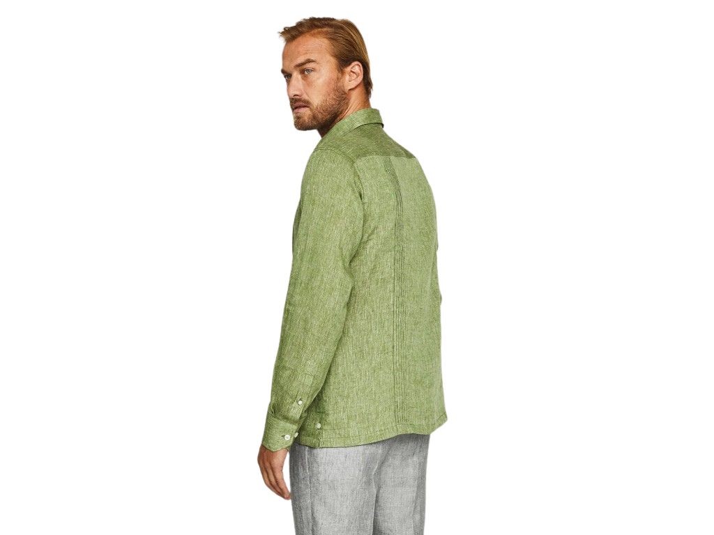 Camisa Guayabera lino color verde