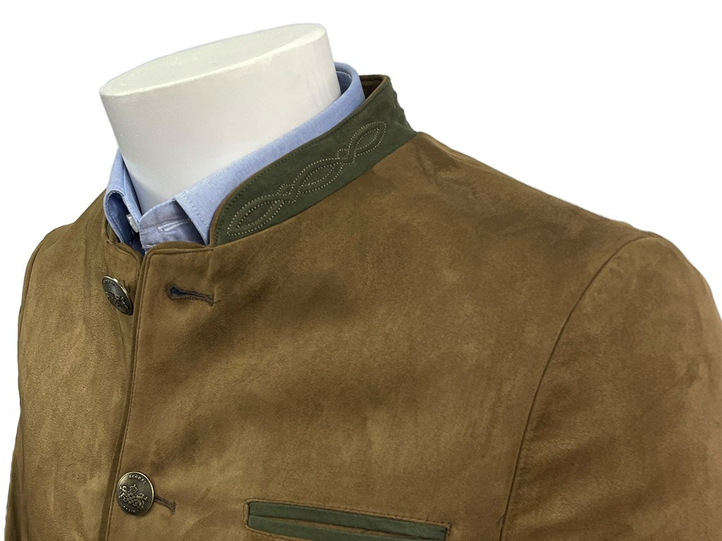 Chaqueta austríaca camel y verde