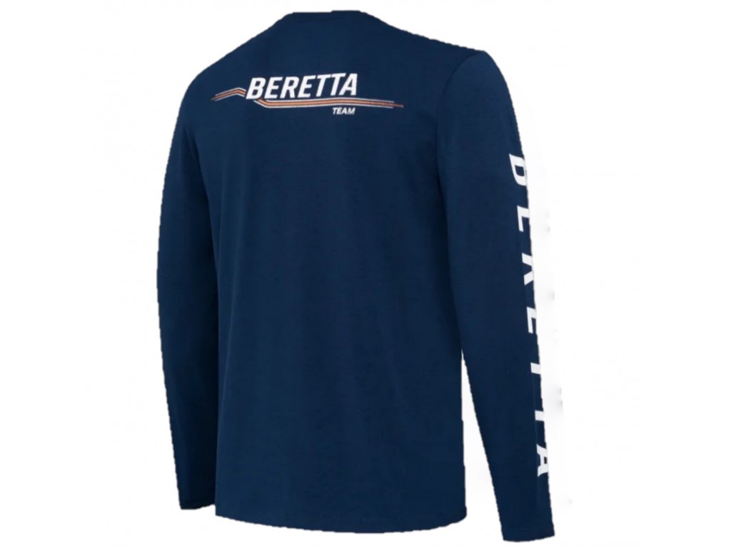Camiseta de manga larga de algodón Beretta de color azulón