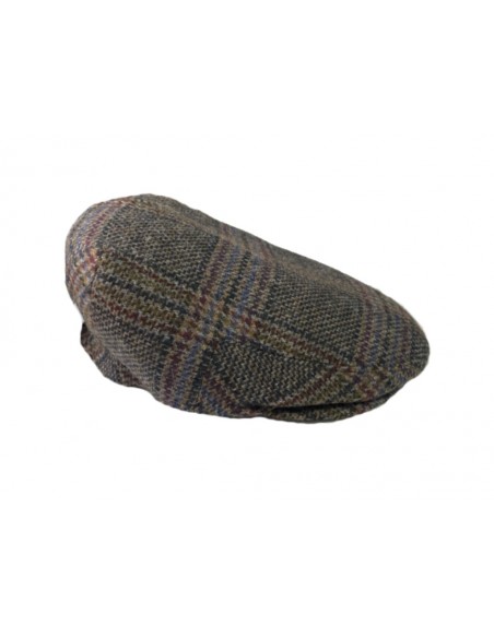 Gorra de lana de cuadros azules