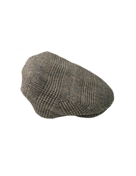 Gorra de lana cuadros marrones