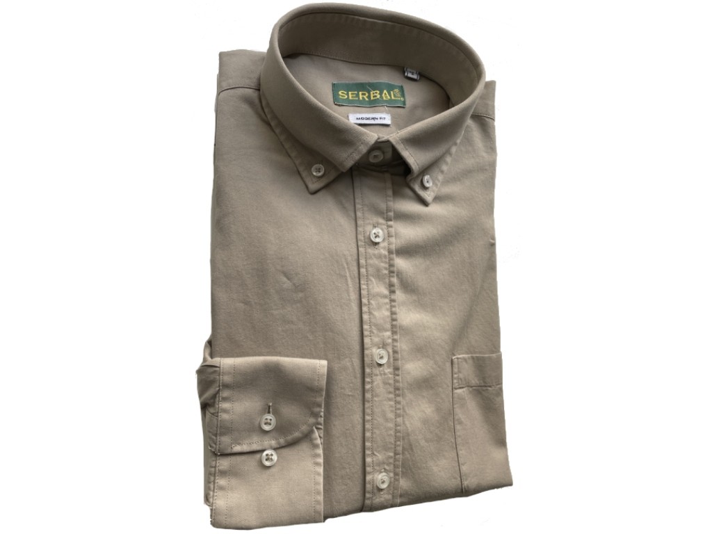 Camisa Serbal de algodón color beige