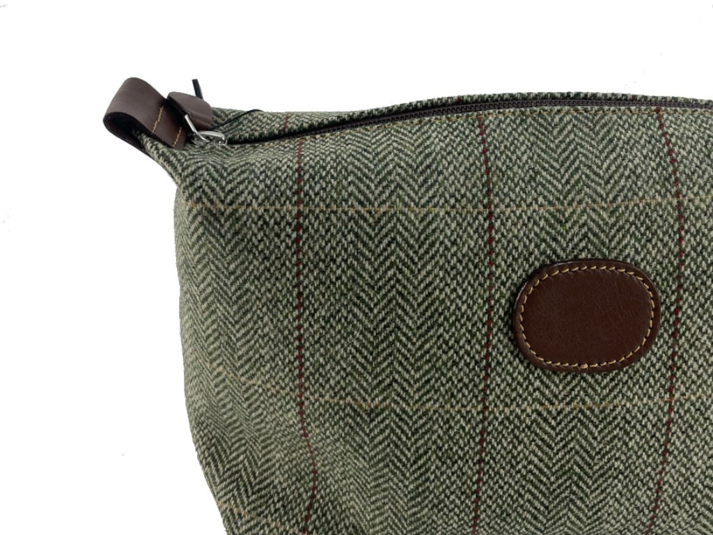 Neceser de tela verde y berry