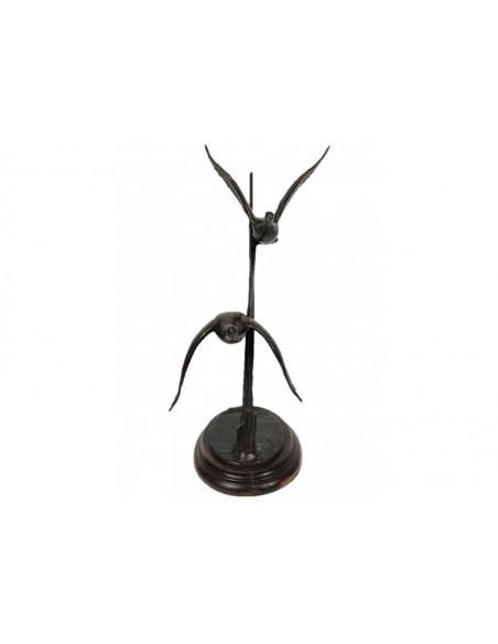 Bronce de pareja de patos volando de Relaño