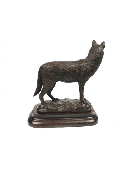 Bronce de lobo oteando de Lucio Relaño