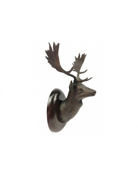 Bronce de cabeza de gamo de Lucio Relaño para colgar