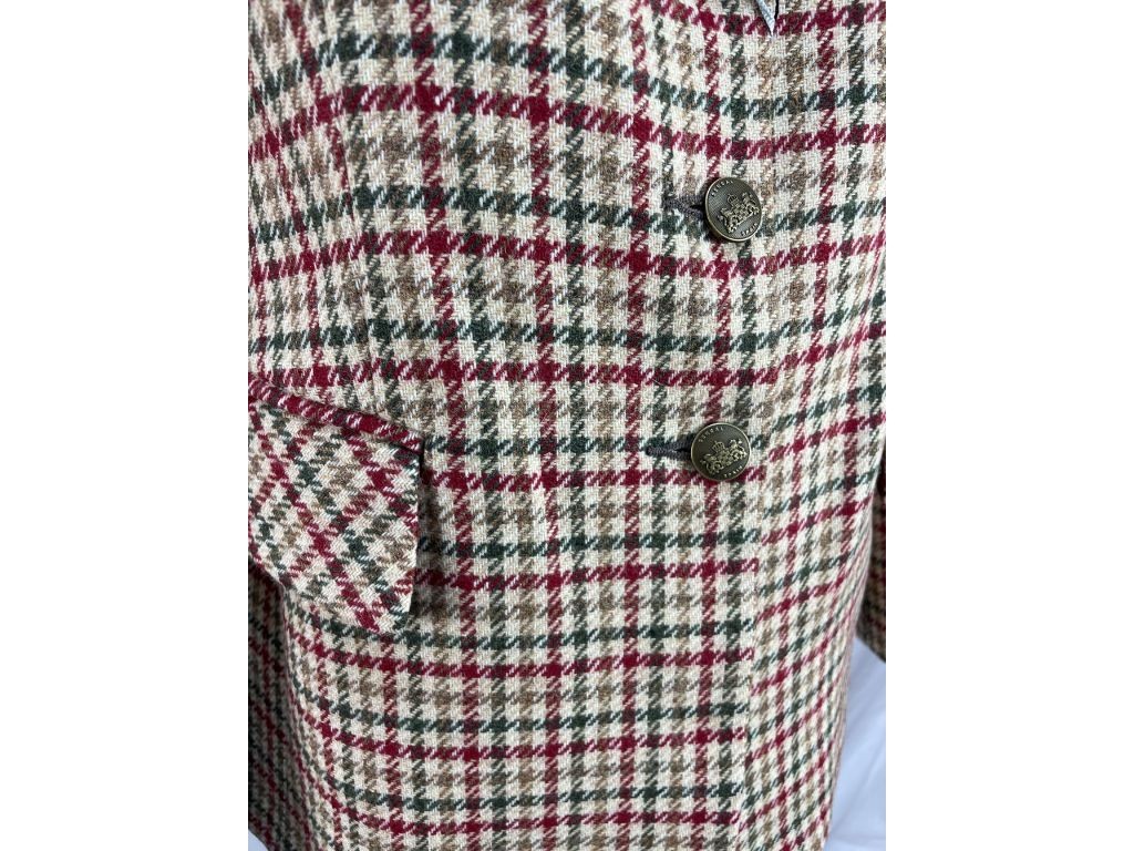 Chaqueta lana pata de gallo burdeos