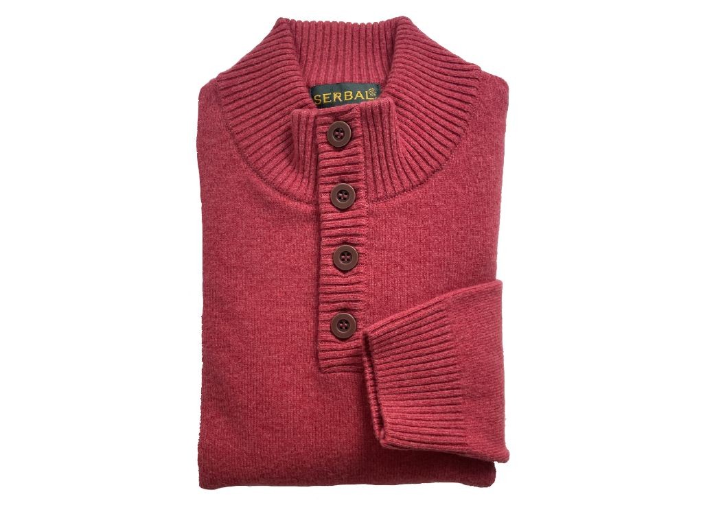 Jersey semicisne 4 botones rojo