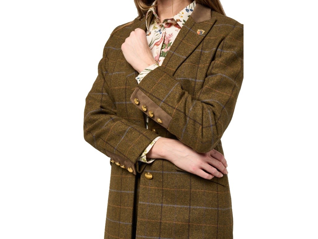 Abrigo de tweed de lana 100% Alan Paine