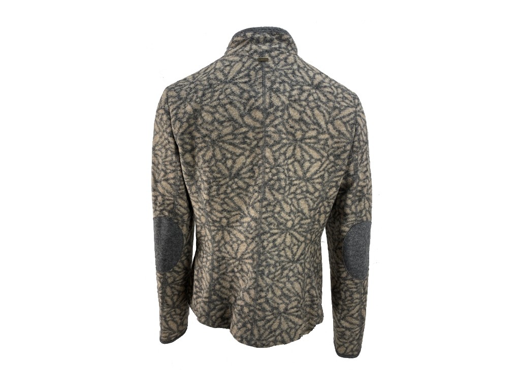 Chaqueta austriaca flores grises mezcla lana
