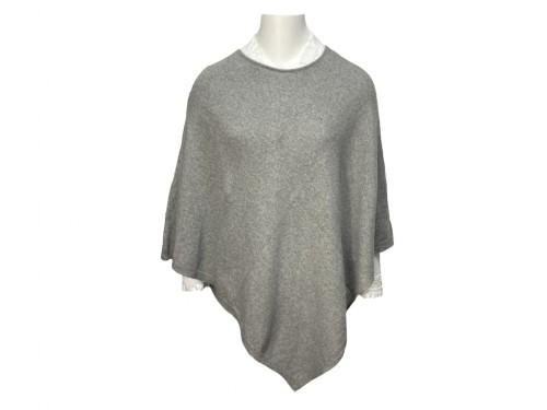 Poncho cashmere gris