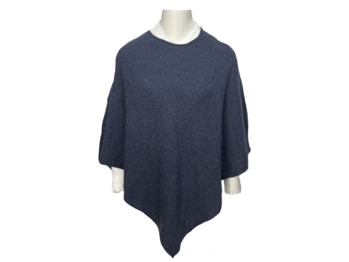 Poncho cashmere azul marino