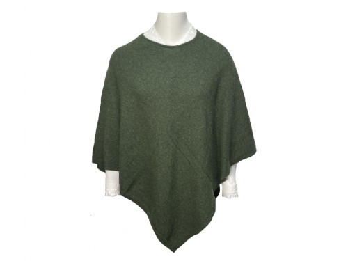 Poncho cashmere verde oscuro