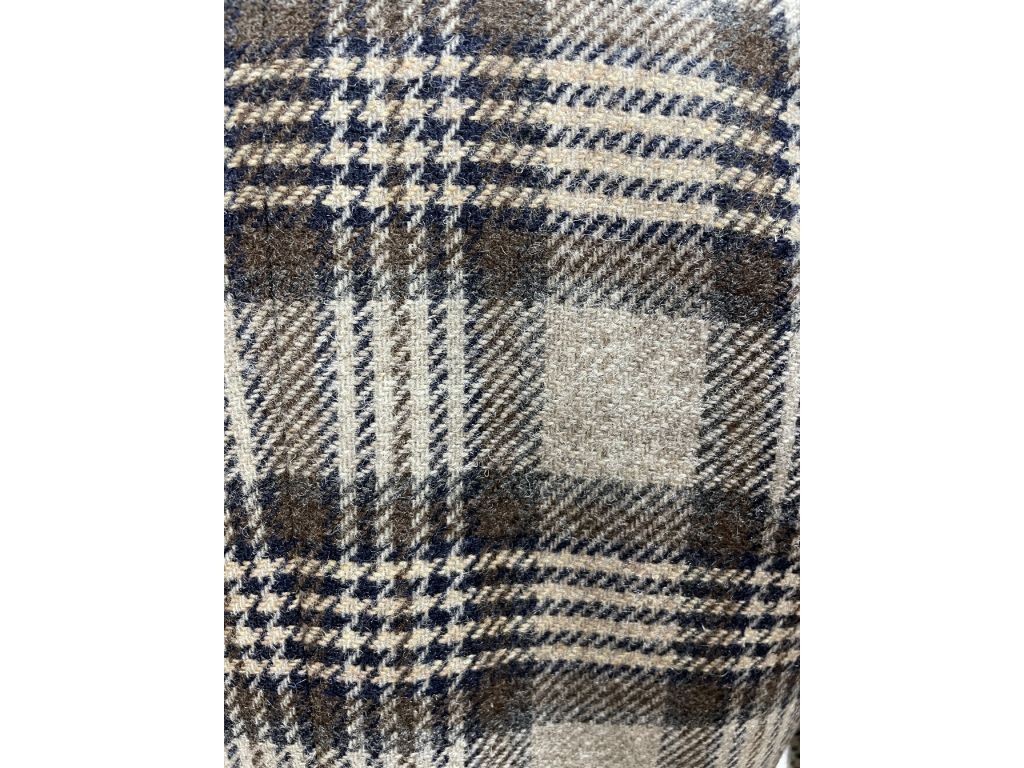 Chaqueta lana cuadros marrón/beige