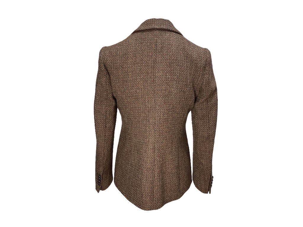 Chaqueta lana 100% espiga burdeos y marrón