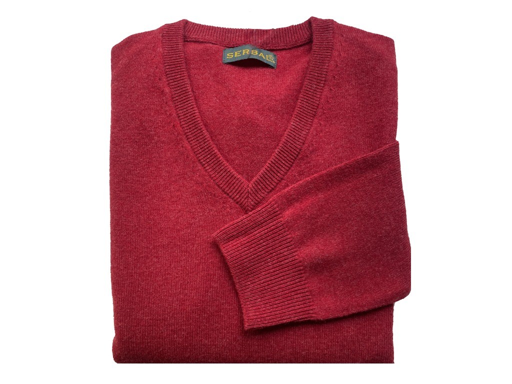 Jersey de pico de lana rojizo
