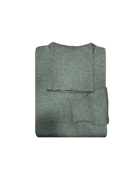 Jersey cuello vuelto lana merino verde