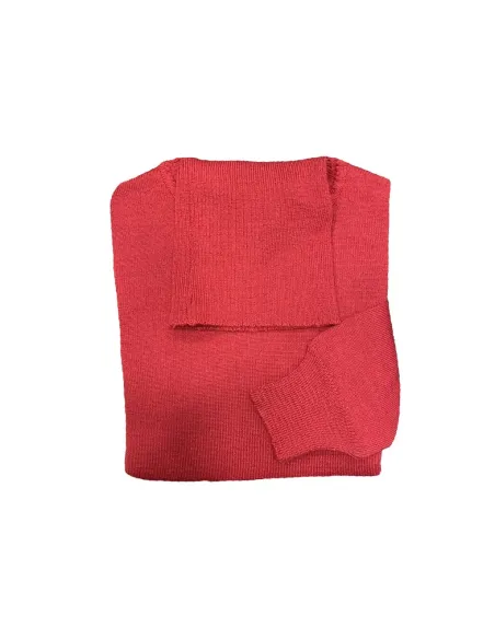 Jersey cuello vuelto lana merino rojo
