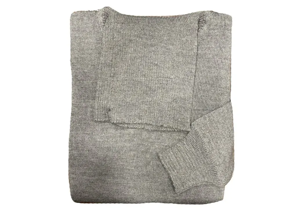 Jersey cuello vuelto lana merino gris