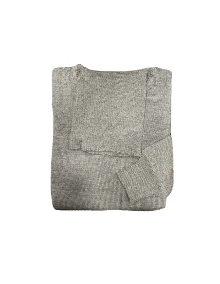 Jersey cuello vuelto lana merino gris