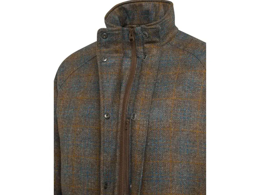 Chaquetón de tweed lana 100% y cashmere repelente al agua en Serbal