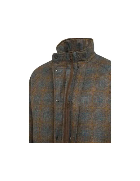 Chaquetón de tweed lana 100% y cashmere repelente al agua en Serbal