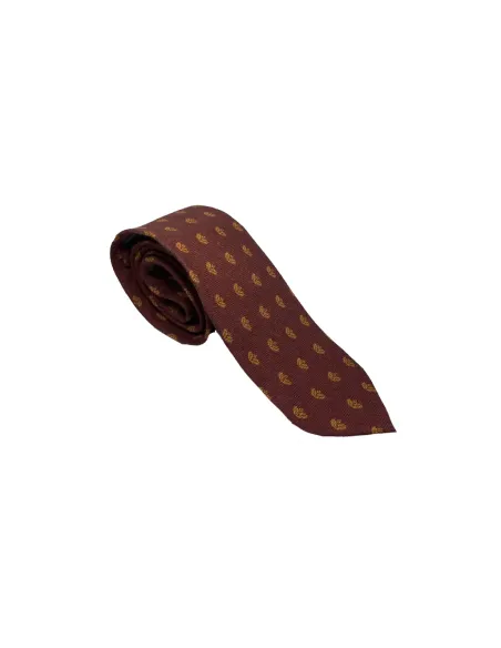 Corbata lana hojas de serbal burdeos