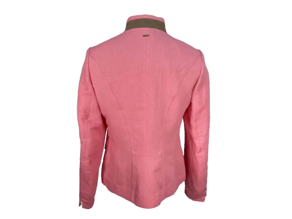 Austriaca algodón rosa ribete marrón/verde