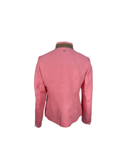 Austriaca algodón rosa ribete marrón/verde