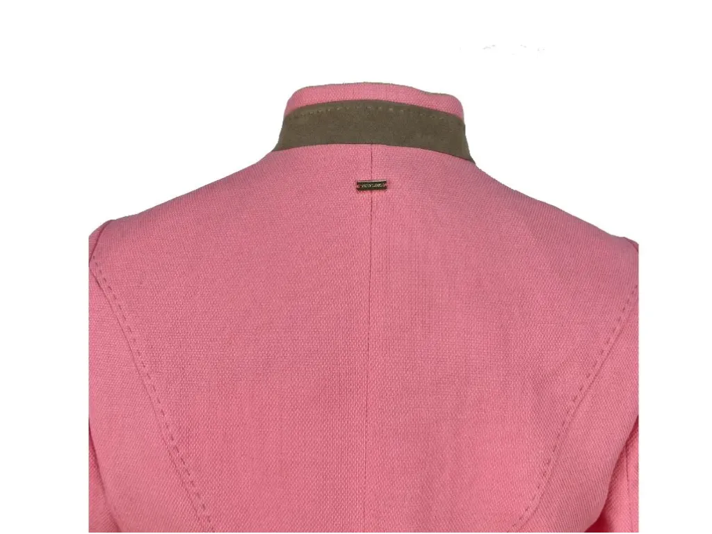 Austriaca algodón rosa ribete marrón/verde