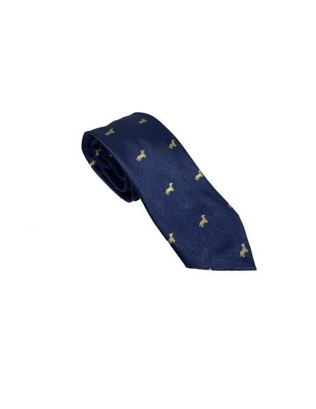 Corbata seda azul marino teckels