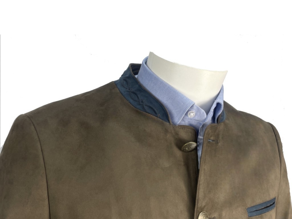 Chaqueta austríaca marrón y azul