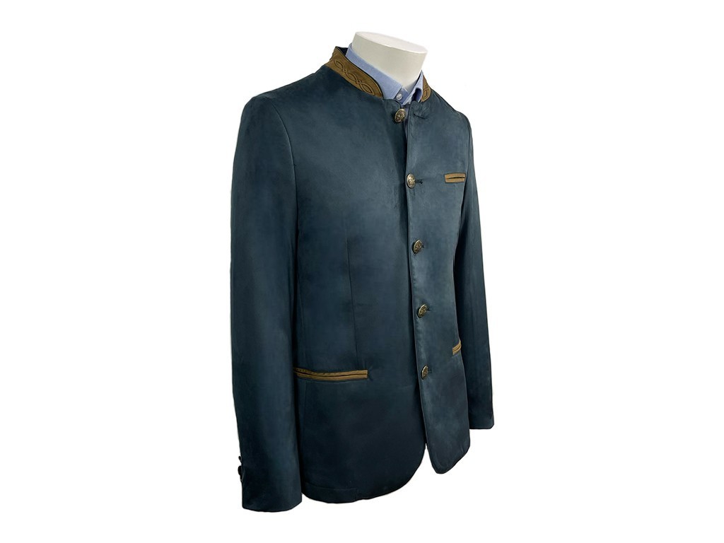 Chaqueta austríaca azul y camel