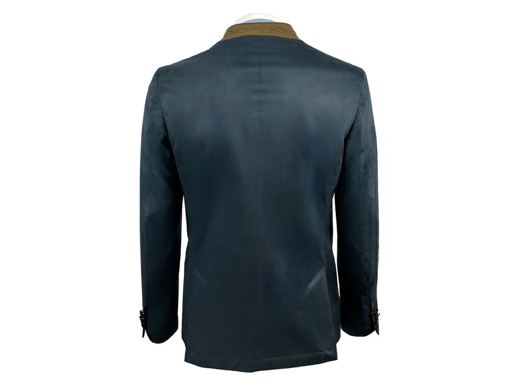 Chaqueta austríaca azul y camel