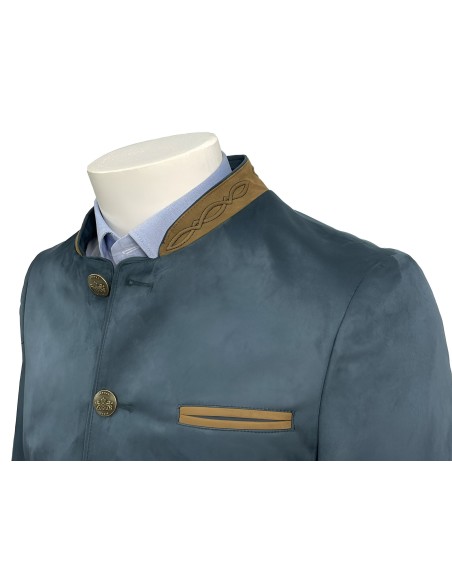 Chaqueta austríaca azul y camel