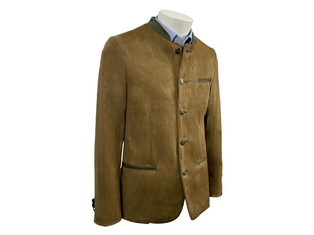 Chaqueta austríaca camel y verde