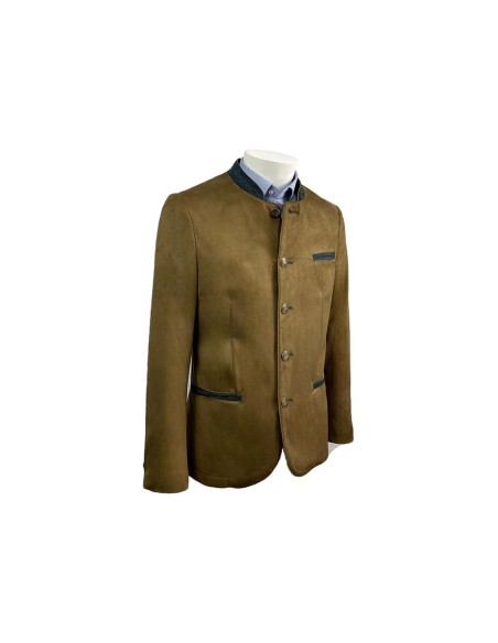 Chaqueta austríaca camel y azul