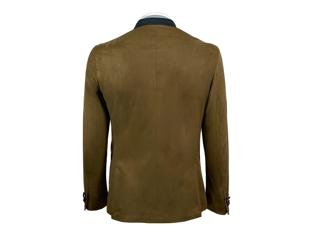 Chaqueta austríaca camel y azul
