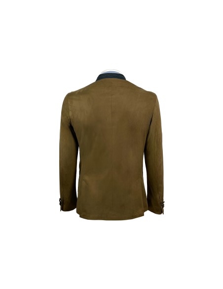 Chaqueta austríaca camel y azul