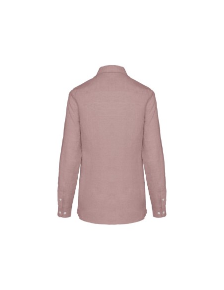 Camisa 100% lino rosa