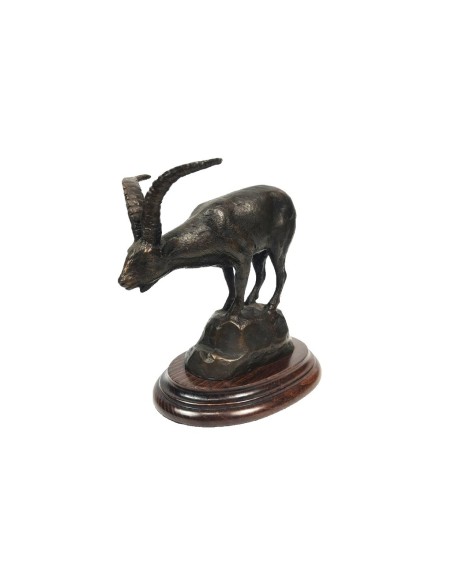 Bronce cabra montés sobre roca del autor Lucio Relaño