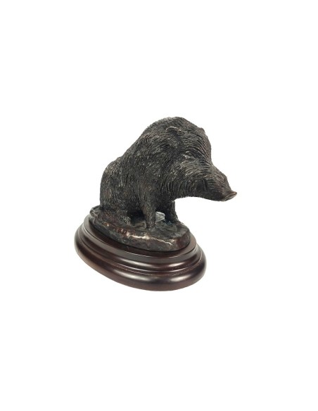 Bronce de jabalí bañándose del artista Lucio Relaño