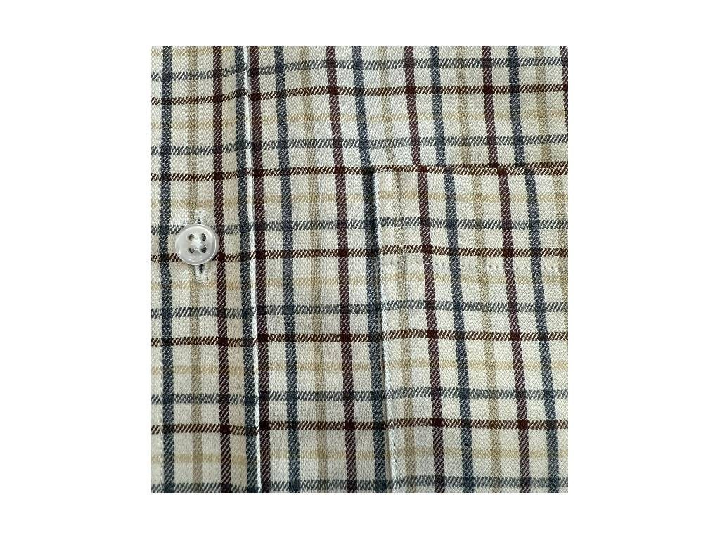Camisa cuadros marrón/azul/azul/beige